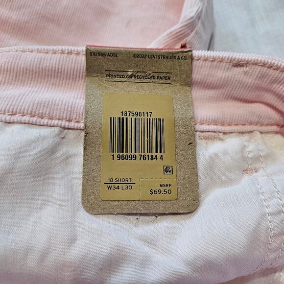 Levi's Women's 725 High Rise Corduroy Bootcut Pants Pink 18 Short 34x30 - Picture 4 of 9